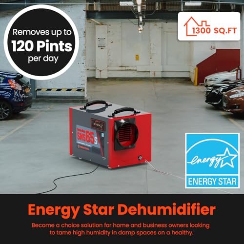 Abestorm Crawl Space Dehumidifier, Guardian SNS65 120Pint Wi-Fi APP Controls Commercial Dehumidifier with Drain Hose for Basement, Auto Defrosting Crawlspace Dehumidifier