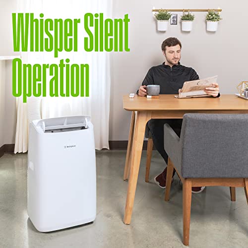 Westinghouse 14,000 BTU Air Conditioner Portable For Rooms Up To 700 Square Feet, Portable AC with Home Dehumidifier, Smart App, 3-Speed Fan, Programmable Timer, Remote Control, Window Kit, White