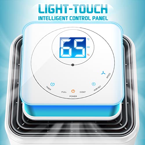 LUKO 2000 Sq. Ft Dehumidifiers for Large Room and Basements, 30 Pints Dehumidifier with Drain Hose, Auto or Manual Drainage, 0.528 Gallon Water Tank, Auto Defrost, Dry Clothes Function, 24H Timer