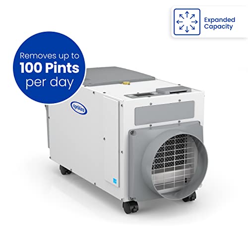 AprilAire E100C Pro 100-Pint Whole-House Dehumidifier with Castors, Energy Star Certified, Commercial-Grade Whole-Home Dehumidifier for Basement, Crawlspace, or Whole House up to 5,500 sq. ft.
