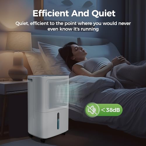 WATTSMART 2,500 Sq Ft Home Dehumidifier with Drain Hose, 55 OZ Water Tank, 24 Hr Timer, 50 Pints High Efficiency Compressor for Basements, Bedrooms, Bathrooms and Laundry Rooms