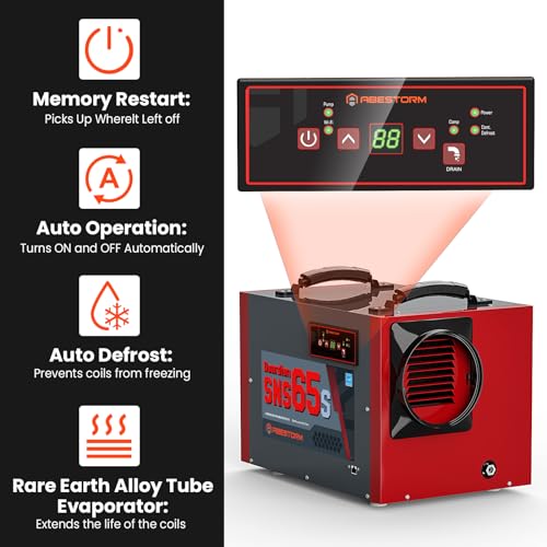 Abestorm Crawl Space Dehumidifier, Guardian SNS65 120Pint Wi-Fi APP Controls Commercial Dehumidifier with Drain Hose for Basement, Auto Defrosting Crawlspace Dehumidifier