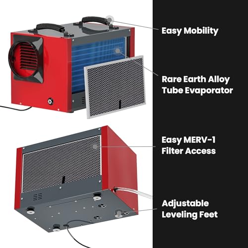 Abestorm Crawl Space Dehumidifier, Guardian SNS65 120Pint Wi-Fi APP Controls Commercial Dehumidifier with Drain Hose for Basement, Auto Defrosting Crawlspace Dehumidifier