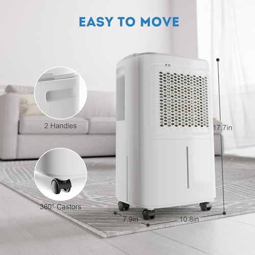 Dehumidifier for Basement 2500 Sq.Ft, 31 Pints Dehumidifiers for Home Large Room with Drain Hose for Bathroom, 2L Water Tank, Dry Clothes Mode, Intelligent Humidity Control with Timer Auto Shut Off