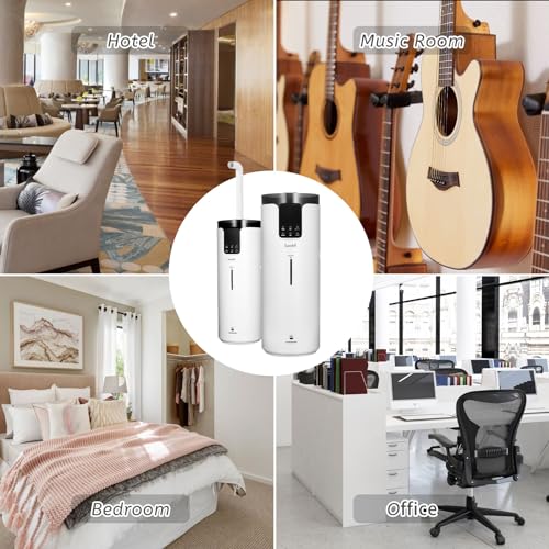 LACIDOLL Humidifiers for Home Large Room Wholehouse Humidifier 2000 sq. ft 4.2 Gal 16L Floor Humidifier 360° Nozzles Cool Mist Ultrasonic Humidifier Output Top Fill Tower Humidifier for Home Office