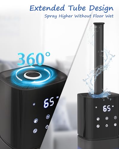 AILINKE Humidifiers for Bedroom, 2.1Gal/8L Top Fill Humidifier Large Room Home, Room Ultrasonic Cool Mist Humidifier for Baby Home Adults Plants, Essential Oil Diffuser, Extended Tube