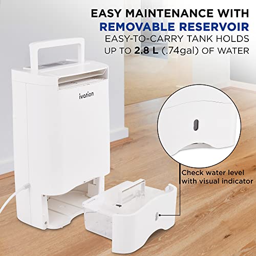 Ivation Smart WIFI Dehumidifier, Compact 19-Pint Desiccant Home Dehumidifier with Drain Hose & Smartphone Control | Ideal for Basement, Bathroom, RV, Office, Kitchen & Small Spaces Up to 410 Sq/Ft