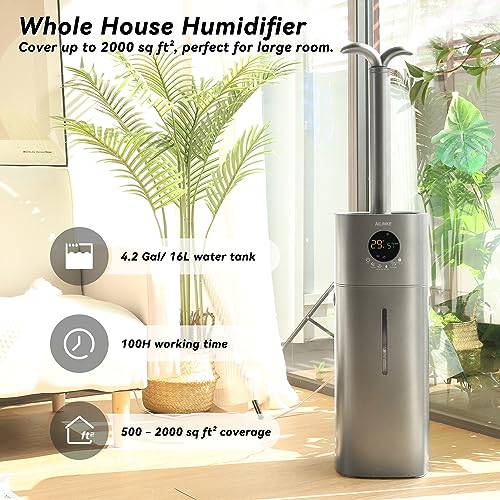 AILINKE Humidifier Large Room, 4.2Gal/16L Humidifiers for Home 2000 sq ft, Humidifiers for Bedroom with Essential Oil Diffuser&Extended Tube, Top Fill Cool Mist Humidifiers for Plants Baby Kids Adults