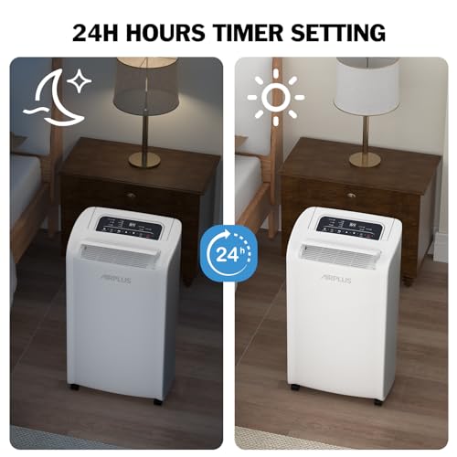 AIRPLUS 4,500 Sq.Ft 70 Pint Dehumidifier for Basements and Home-with Drain Hose,Efficient,Energy-with Dual Protection and 4 Smart Modes,24H Timer,Defrost,for Large room