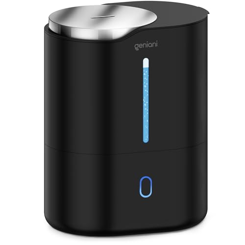 GENIANI Ultrasonic Cool Mist Humidifier for Bedroom, Large Rooms, Home, 4L - Easy Fill & Clean Humidifier for Plants w/Auto Shut-off, 40H Runtime - Quiet, Top Fill Air Humidifier & Vaporizer for Baby