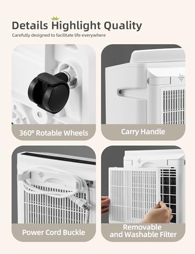 4500 Sq. Ft Dehumidifier for Basement, 50 Pints Large Dehumidifiers for Home with drain hose and 5L Water Tank, Powerful Moisture Removal for Whole House, Large Room, and Intelligent Humidity Control