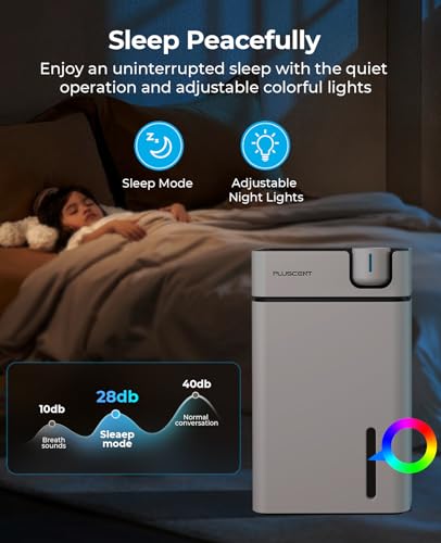 Dehumidifier, PLUSCENT 88OZ Dehumidifiers for Bedroom, 1000 Sq. Ft. Dehumidifier for Basement Home Bathroom RV and Closet with Drain Hose, Auto Defrost, Auto Shut Off, 7 Colors LED Light, Sleep Mode