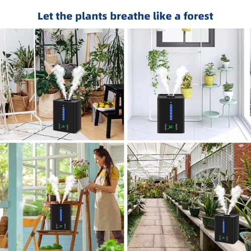 6.5L Humidifiers for Bedroom and Home, Cool and Warm Mist Humidifiers for Home & Plants, Mist Top Fill Desk Humidifiers Essential Oil Diffuser with Adjustable Mist,360°Nozzle，Auto Shut-Off,black