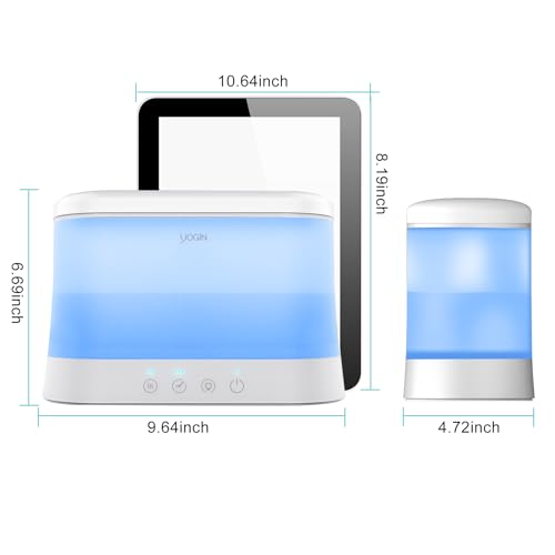 YOGIN humidifiers for Bedroom, 1.8L Ultrasonic Cool Mist Humidifiers for Home Baby Nursery & Plants,Top Fill Smart Air Humidifier Runs for up to 25Hours