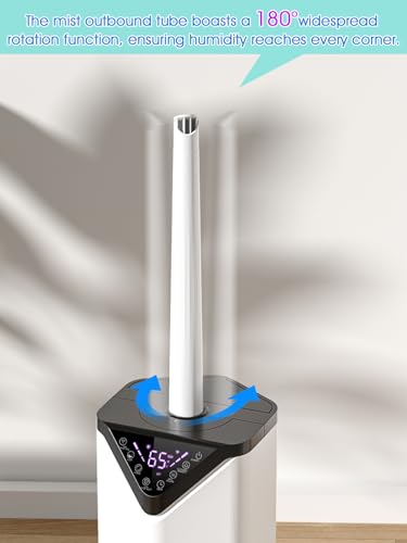 Smart Humidifier for home Large Rooms up to 2800 ft², Wi-Fi APP and Remote Control, 5Gal 1000ml / h Mist Output Auto 180°Mist Tube Rotate,Diffuser and Ambient Light, Ideal for Bedroom Office Plant