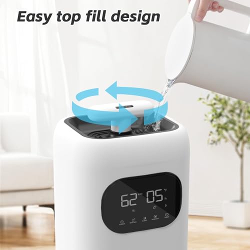 Humidifiers for Bedroom Large Room, 2.3Gal/9L Quiet Humidifiers for Bedroom with Timer, 360°Nozzle, Aroma Box, 3 Speed Ultrasonic Cool Mist Humidifier with Humidistat for Baby Nursery Yoga Plants