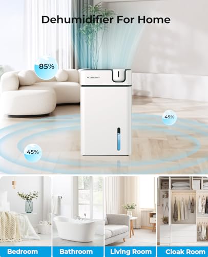 Dehumidifier, PLUSCENT 88OZ Dehumidifiers for Bedroom, 1000 Sq. Ft. Dehumidifier for Basement Home Bathroom RV and Closet with Drain Hose, Auto Defrost, Auto Shut Off, 7 Colors LED Light, Sleep Mode