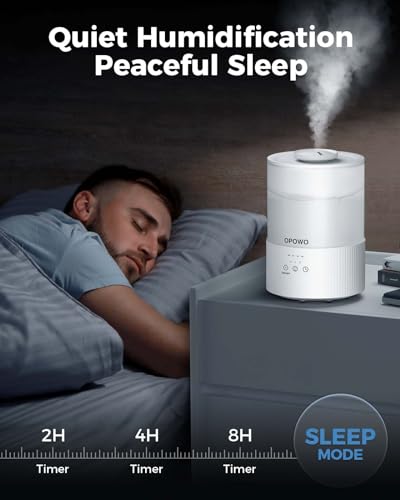 Humidifiers for Bedroom, 2.5L Cool Mist Humidifiers for Baby Plants, Top Fill Air Humidifier for Home with Night Lights, Smart Wifi App Control, 38H Max Runtime, Timer, Sleep Mode