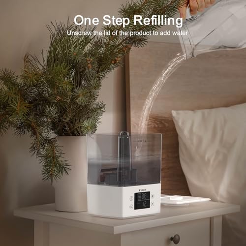Air Humidifiers for Bedroom and Baby, Home & Plants - KUICH 2.4L Cool Mist Humidifiers for Nursery, 26db Quiet Top Fill Air Humidifier Lasts Up to 30 Hours, Auto Shut-Off, Super Easy to Fill and Clean