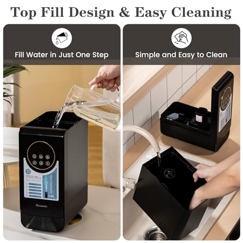 Warm and Cool Mist Humidifier New 2.0 Elecameier 6.5L Top Fill Humidifier for Bedroom Large Room With LED Light and Remove Control, Smart Humidifier for Plant with Humidity Control and Easy to Clean