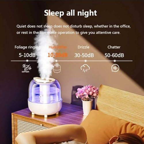 Bedroom, 4L Cool Mist Humidifiers, Top Fill Oil Diffuser Quiet Ultrasonic Humidifiers with Nightlight, 32H Runtime Smart Humidifier with Dual Air Inlet,High-frequency Atomization (Green)