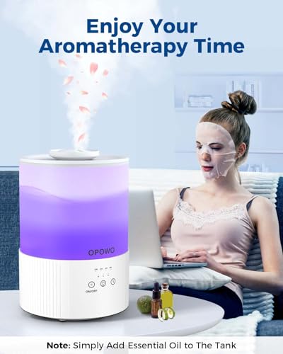 Humidifiers for Bedroom, 2.5L Cool Mist Humidifiers for Baby Plants, Top Fill Air Humidifier for Home with Night Lights, Smart Wifi App Control, 38H Max Runtime, Timer, Sleep Mode