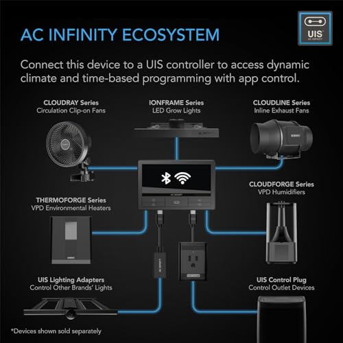 AC Infinity CLOUDFORGE T3, Plant Humidifier 4.5L with VPD Humidity Controls, 10-Level Precision Vaporizer, Extendable Targeting Hose and No-Leak Seal for Grow Tents