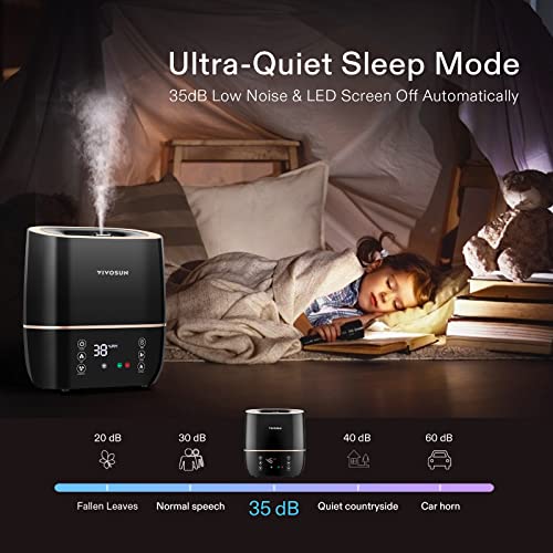 VIVOSUN 2-in-1 Warm and Cool Mist Humidifier, 5L Indoor Ultrasonic Air Humidifier with Essential Oil Tray for Bedrooms, Plants, Offices and Babies