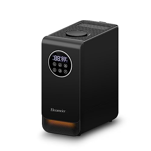 Warm and Cool Mist Humidifier New 2.0 Elecameier 6.5L Top Fill Humidifier for Bedroom Large Room With LED Light and Remove Control, Smart Humidifier for Plant with Humidity Control and Easy to Clean