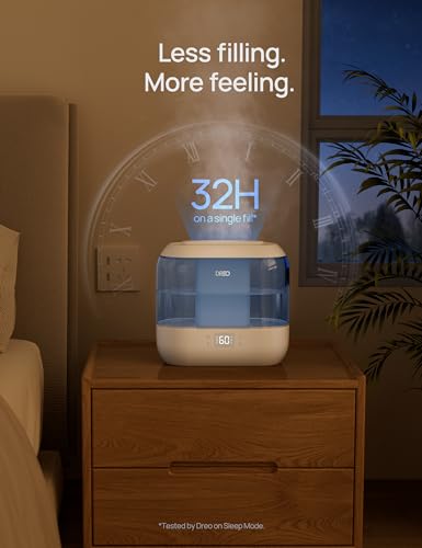 Dreo Smart Humidifiers for Bedroom, Quiet (4L Water Tank) Superrsized Cool Mist Essential Oil Diffuser with Night Light, Auto-Shut Off, Humidifiers for Babies Nursery & Plant & Whole House,Blue