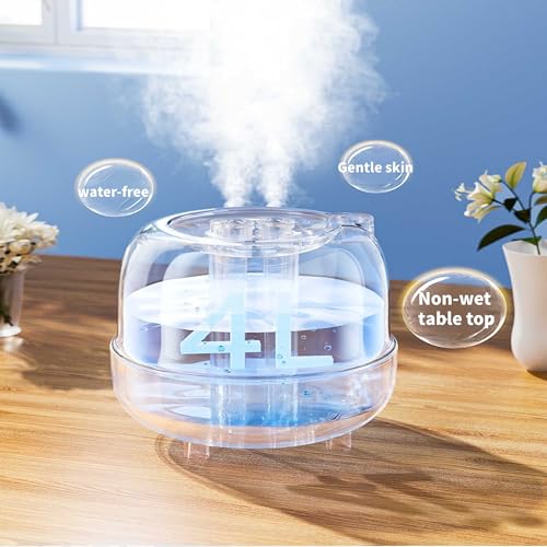 Bedroom, 4L Cool Mist Humidifiers, Top Fill Oil Diffuser Quiet Ultrasonic Humidifiers with Nightlight, 32H Runtime Smart Humidifier with Dual Air Inlet,High-frequency Atomization (Green)