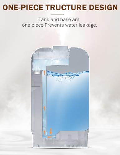 YOGIN humidifiers for Bedroom, 5L Ultrasonic Cool Mist Humidifiers for Home Baby Nursery & Plants,Top Fill Smart Air Humidifier Runs for up to 50 Hours,Intelligent Humidity Control and Auto Shut-Off