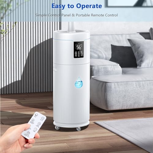 17L/4.5Gal Ultra Large Humidifiers for Bedroom 2000 sq ft, Quiet Humidifiers for Large Room, Tower Humidifier with 4 Mist Mode & Extension Tube for Home School Office Commercial Greenhouse Plants
