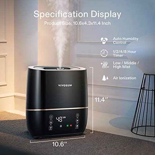 VIVOSUN 2-in-1 Warm and Cool Mist Humidifier, 5L Indoor Ultrasonic Air Humidifier with Essential Oil Tray for Bedrooms, Plants, Offices and Babies