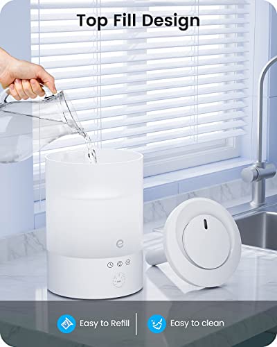 Cool Mist Humidifiers for Bedroom Large Room, Esemoil Smart WiFi Baby Air Humidifier with Top-Fill & 28dB Quiet, 24H Ultrasonic Diffuser for Plants, 8 Color Light, Voice Control, Works with Alexa