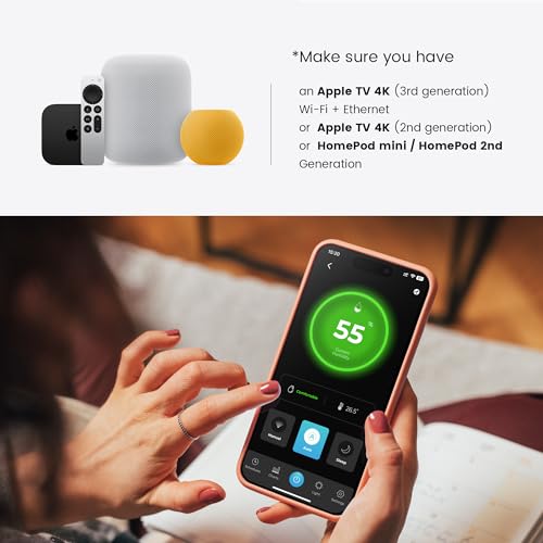 Airversa Humidifiers for Home Bedroom Large Room Smart Works with Apple Home over 𝗧𝗵𝗿𝗲𝗮𝗱 5.5L Cool Mist for Indoor Use App/Voice Control, Dazzling Lighting Effects (Clear, Humelle AH1)