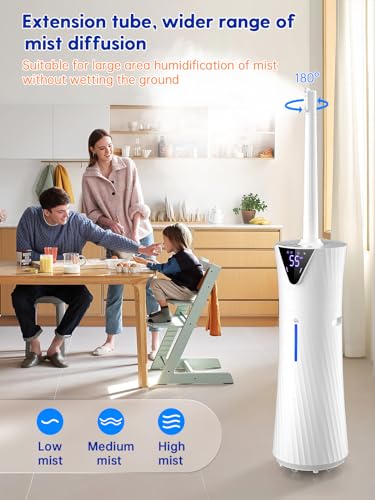 MONISEN Humidifier Large Room for 2000 sq ft, 17L/4.5Gal Humidifiers for Bedroom with Smart App & Remote Control, Ultrasonic Cool Mist Large Humidifiers for Home with Essential Oil Box, 3 Speed