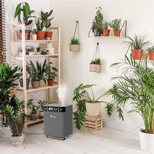 Humidifiers for Bedroom, 4.5L Top Fill Warm and Cool Mist for Large Room, Smart App & Voice Control, Customized Humidity, Sleep Mode, Timer, Ultra Quiet.