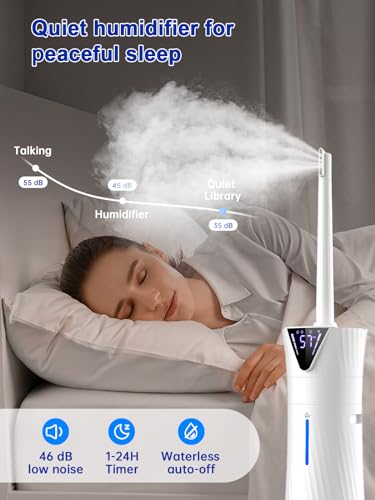 MONISEN Humidifier Large Room for 2000 sq ft, 17L/4.5Gal Humidifiers for Bedroom with Smart App & Remote Control, Ultrasonic Cool Mist Large Humidifiers for Home with Essential Oil Box, 3 Speed