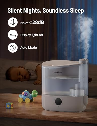 6L Smart Humidifiers for Bedroom Large Room Home, Cool Mist Humidifier, Top Fill Quiet Humidifier for Baby and Plants, App Control, Essential Oil Diffuser Nightlight, 753ft² Coverage, White