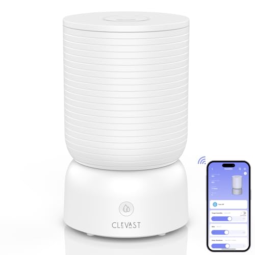 CLEVAST Smart Humidifiers for Bedroom, Top Fill 3L Cool Mist Quiet Ultrasonic Humidifier with Essential Oil Diffuser, Humidity Control, Wi-Fi Air Humidifier for Baby, Home, Work with Alexa