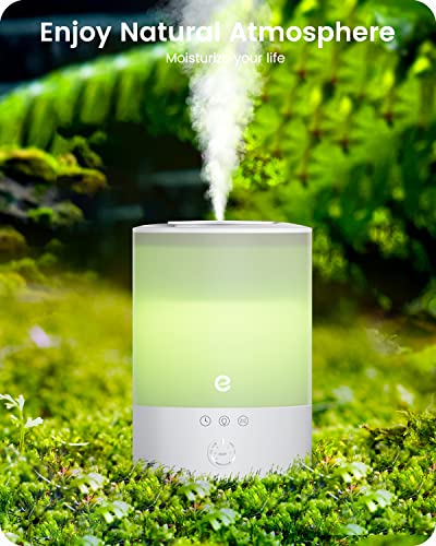 Cool Mist Humidifiers for Bedroom Large Room, Esemoil Smart WiFi Baby Air Humidifier with Top-Fill & 28dB Quiet, 24H Ultrasonic Diffuser for Plants, 8 Color Light, Voice Control, Works with Alexa