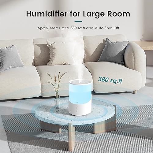 Pharata Smart Humidifiers for bedroom, 2.5L Cool Mist Essential Oil Diffuser, Top fill humidifier for Baby & Plant, Quiet Operation, for Home and Large Room, White