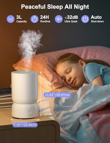 CLEVAST Smart Humidifiers for Bedroom, Top Fill 3L Cool Mist Quiet Ultrasonic Humidifier with Essential Oil Diffuser, Humidity Control, Wi-Fi Air Humidifier for Baby, Home, Work with Alexa