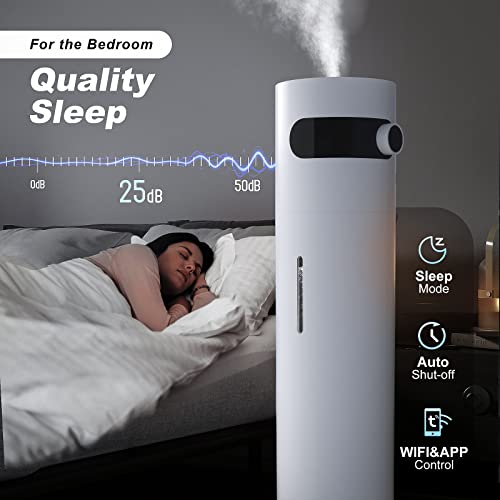 Ultrasonic Cool Mist Humidifier for Large Room Bedroom, MIZUKATA HIKARI Top Fill Humidifier(8.5L/2.25Gal) for Baby Adults, Smart & Remote Control, Quiet Humidifier for Yoga Home, Auto Shut Off