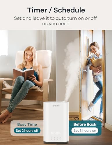 WELOV BoostMist Cool Mist Humidifier for Large Room, Smart Humidifier for Bedroom, 6L Home Humidifier for Plants, Quiet Ultrasonic Humidifier for Baby with APP/Voice Control, Auto Mode, H500 Pro