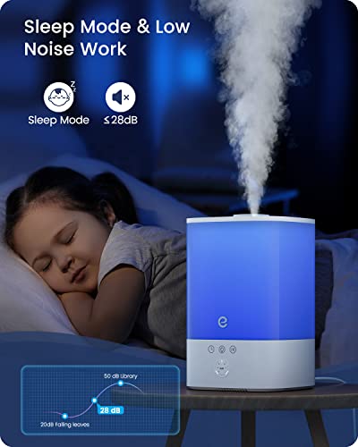 Humidifiers for Bedroom Large Room, Esemoil Smart WiFi Cool Mist Humidifiers for Baby, 3.5L Top Fill & 28dB Quiet, 40H Air Ultrasonic Diffuser with 8 Color Light, Voice Control, Compatible with Alexa