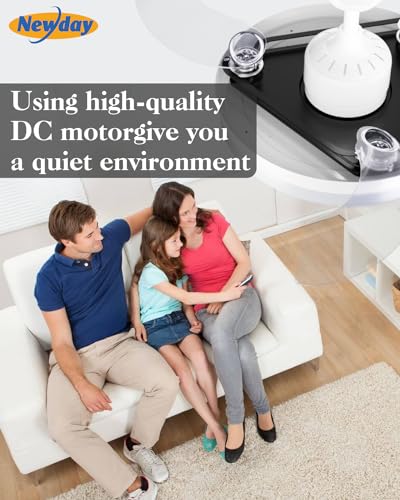 Newday Retractable Ceiling Fan, 42 Inch Smart Ceiling Fans with Lights and APP Remote Control, Modern Ceiling Fan for Bedroom Living Room, Quiet DC Motor 6 Speed
