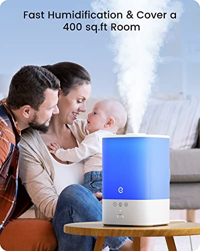 Humidifiers for Bedroom Large Room, Esemoil Smart WiFi Cool Mist Humidifiers for Baby, 3.5L Top Fill & 28dB Quiet, 40H Air Ultrasonic Diffuser with 8 Color Light, Voice Control, Compatible with Alexa