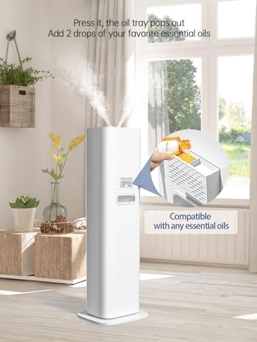 Hiswelle Smart Humidifiers for Bedroom Large Room,(8L) 2.1Gal Cool Mist Top Fill Diffuser Ambient Light, WIFI App & Remote Control, 3 Mist Modes, 12H Timer, 35dB Quiet Humidifier for Home Office Plant